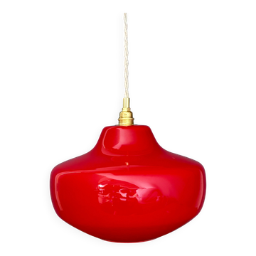 Vintage red opaline suspension globe