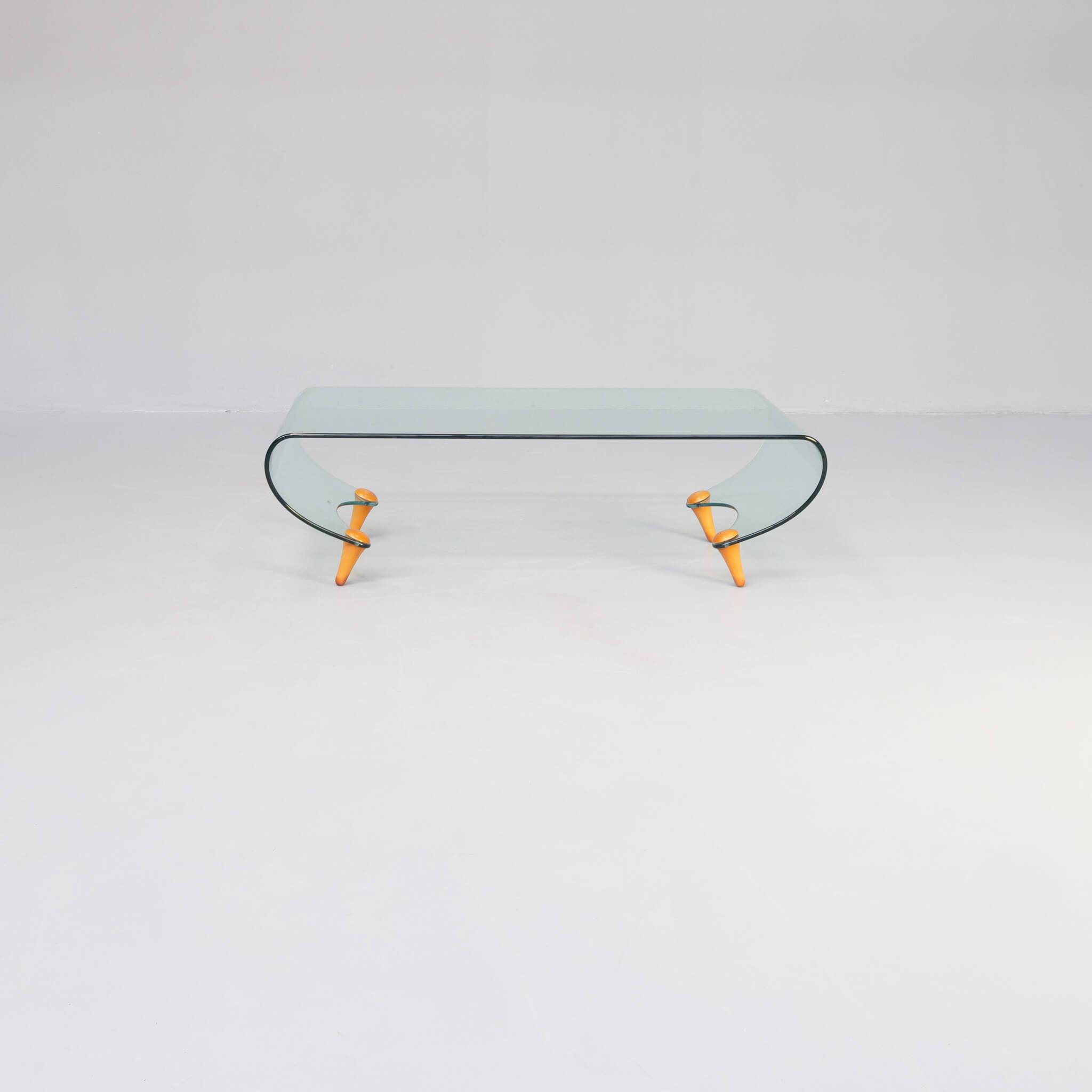 "Tango" Glass Coffee Table by Fabio Di Bartolomei for Fiam Italia
