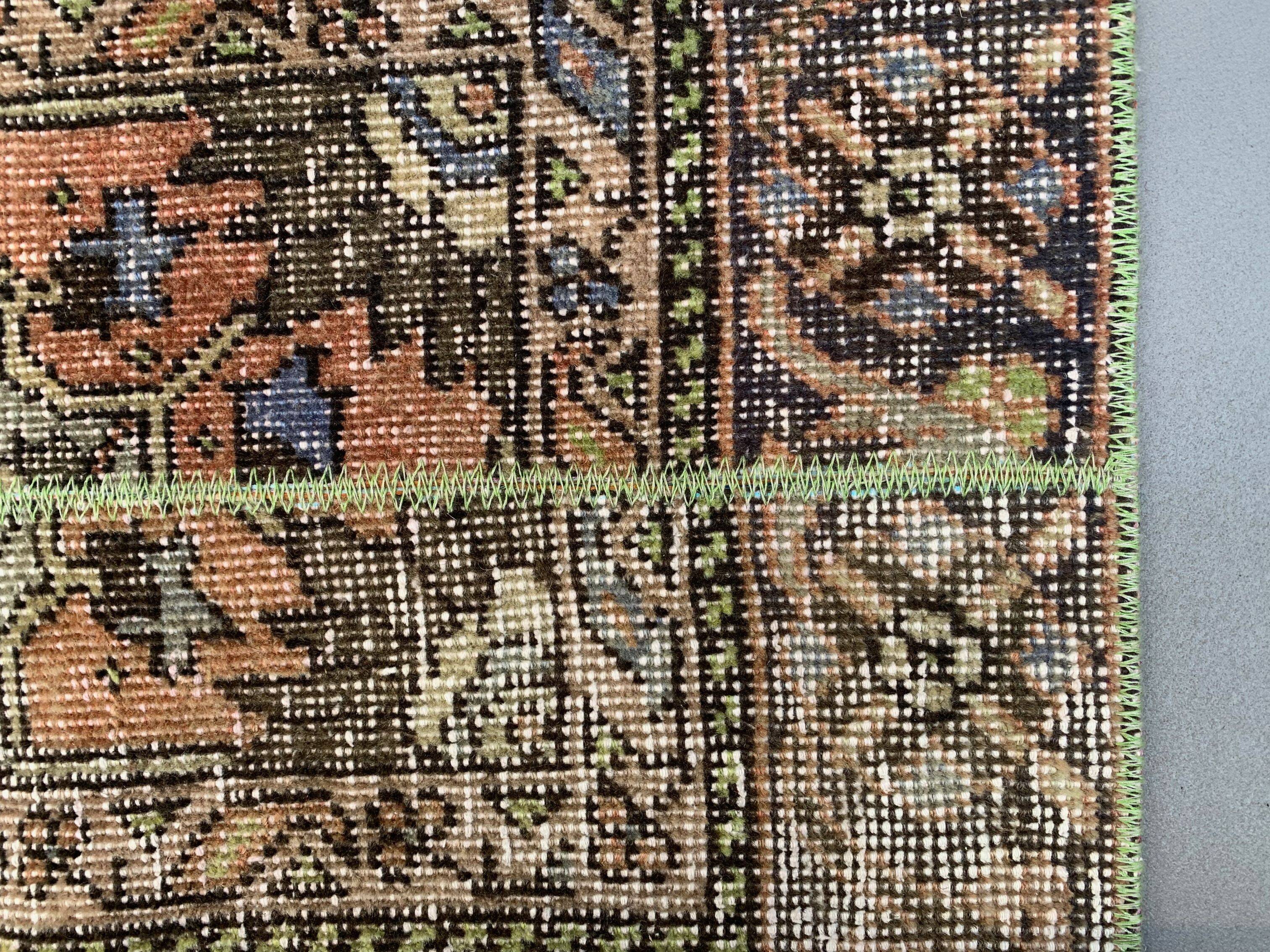 Distressed Turkish Narrow Runner 383x66 cm wool Vintage Tribal Rug