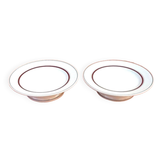 Art Deco Pair of compote bowls on pedestal Earthenware Boch Frères La Louvière