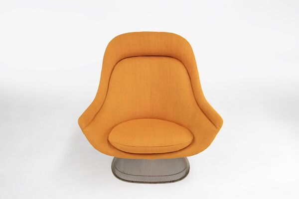 Ensemble fauteuil et pouf modèle 1705 de Warren Platner pour Knoll