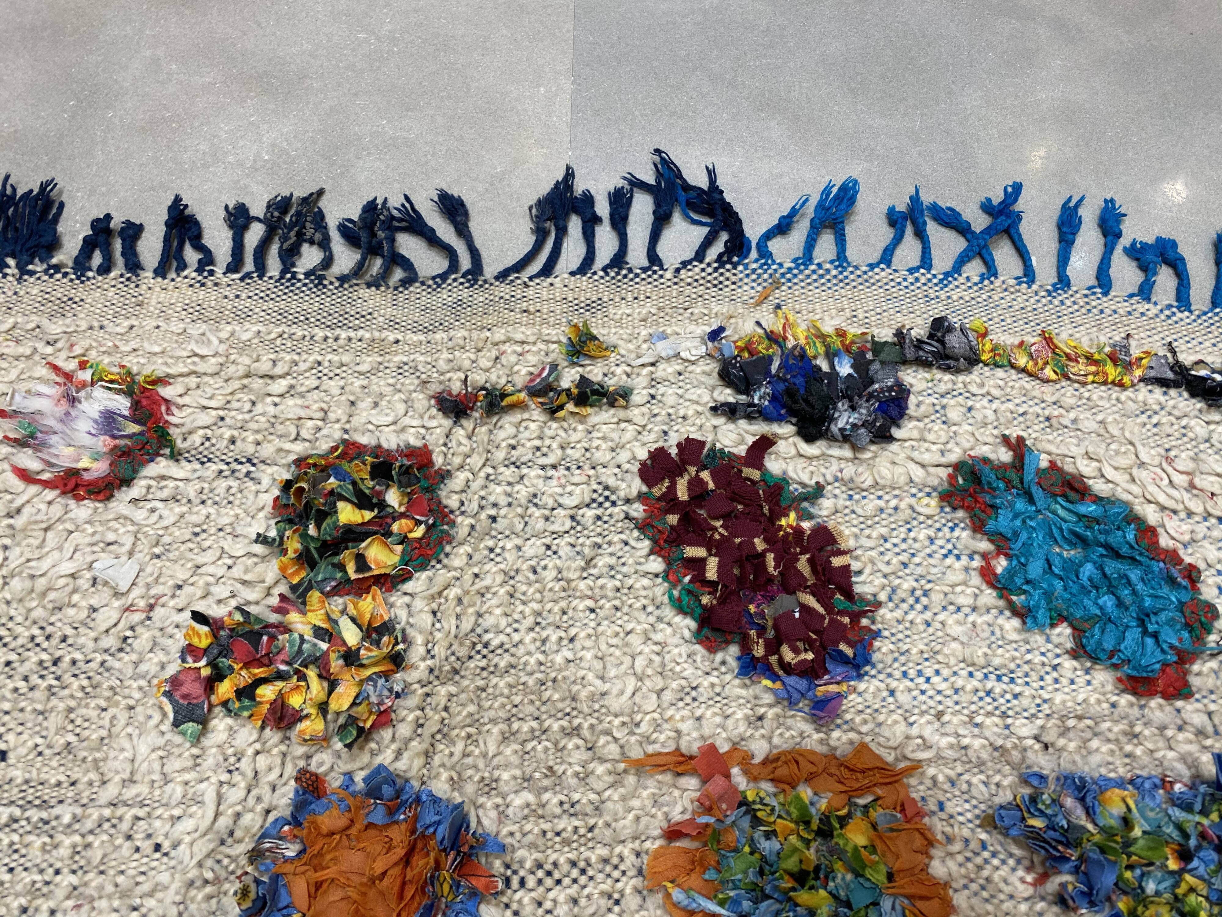 Multicolor carpet in boucherouite fabric 131x197cm