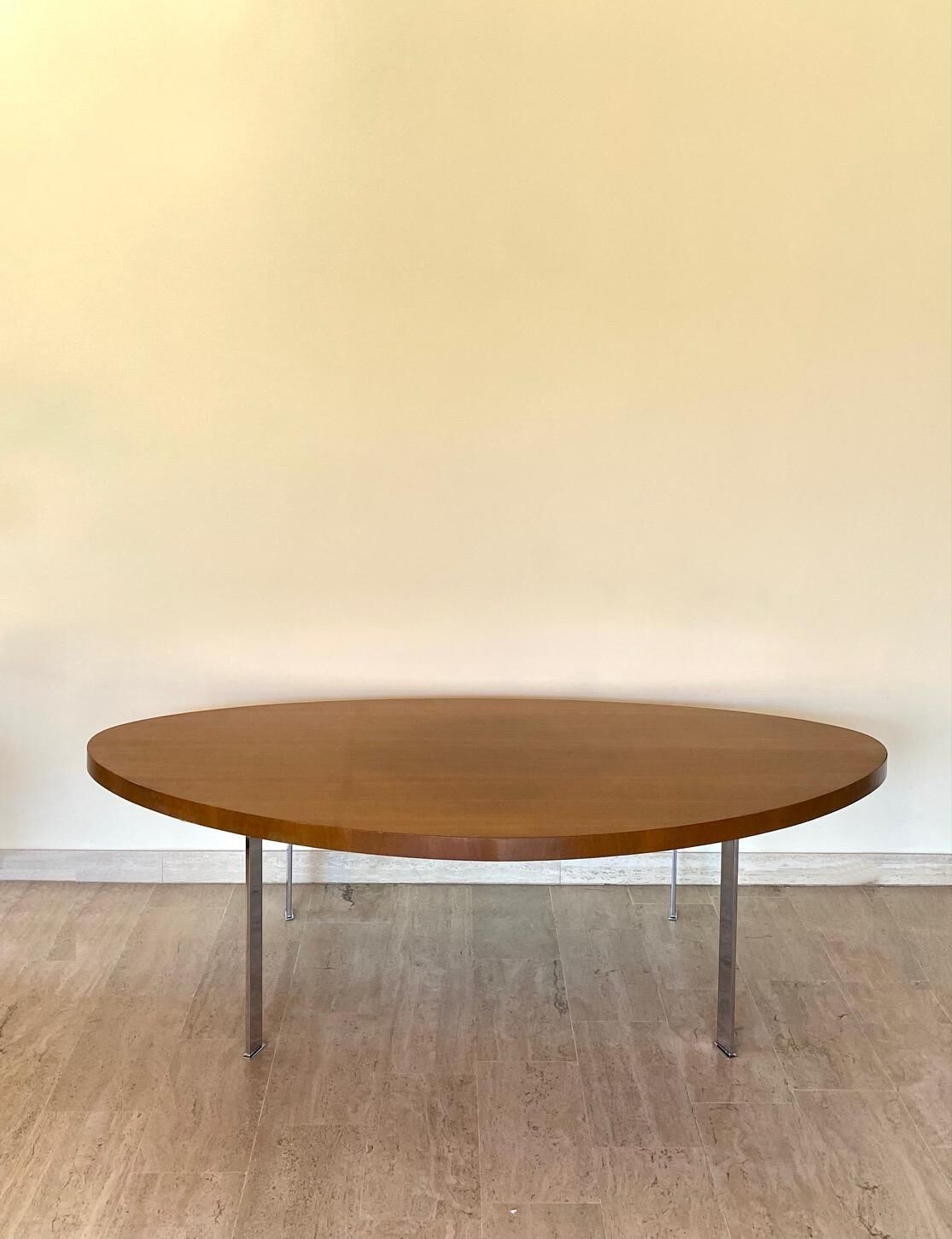 Oval wooden coffee table, 1960