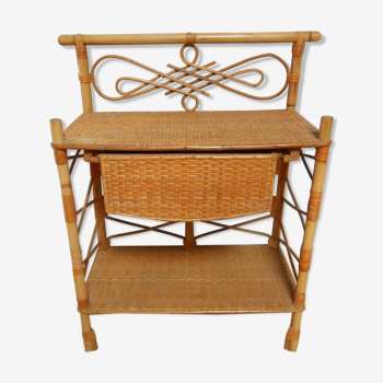 Vintage rattan bedside