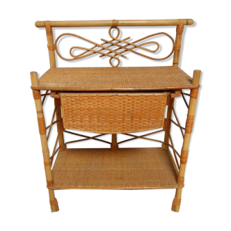 Vintage rattan bedside