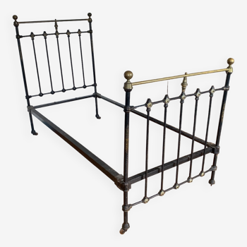 Victorian bed wrought iron and brass