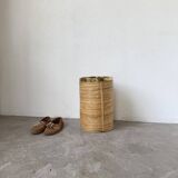 Porte parapluie ou corbeille en rotin, 1970, Italie