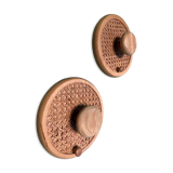 Coat Wall Hooks in Wood and Woven Cane, 1960s, Set of 2