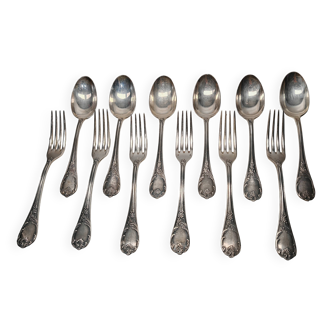 Christofle Marly cutlery set (6 forks + 6 soup spoons)