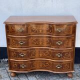 Vintage Inlay Wood Chest of Drawers in the Style of Louis XIV