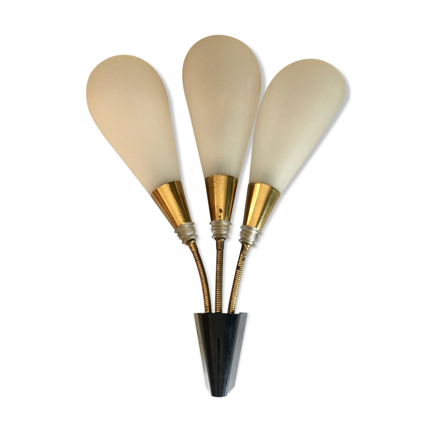 Vintage wall lamp with 3 articulated branches, 60's