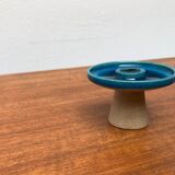 Danish ceramic candlestick from the mid-century by Herman A. Kähler for Hak, 1960s.