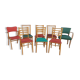 Set of 6 chairs and 2 vintage armchairs
