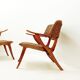 Pair of rope and wood armchairs - 1950s