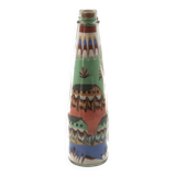 Glass bottle with coloured sand, South America 1970s