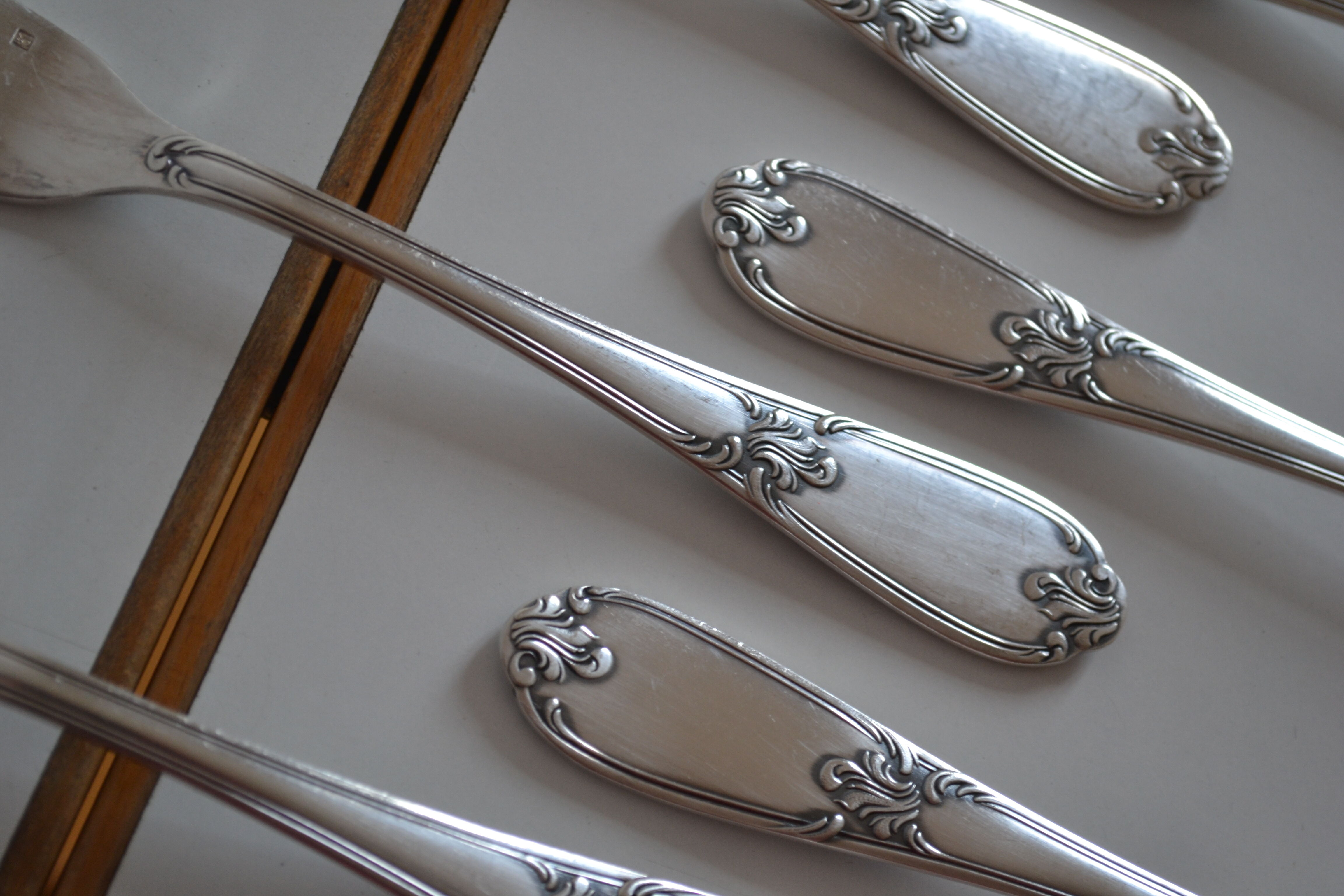12 metal argente orfevre frionnet french table forks