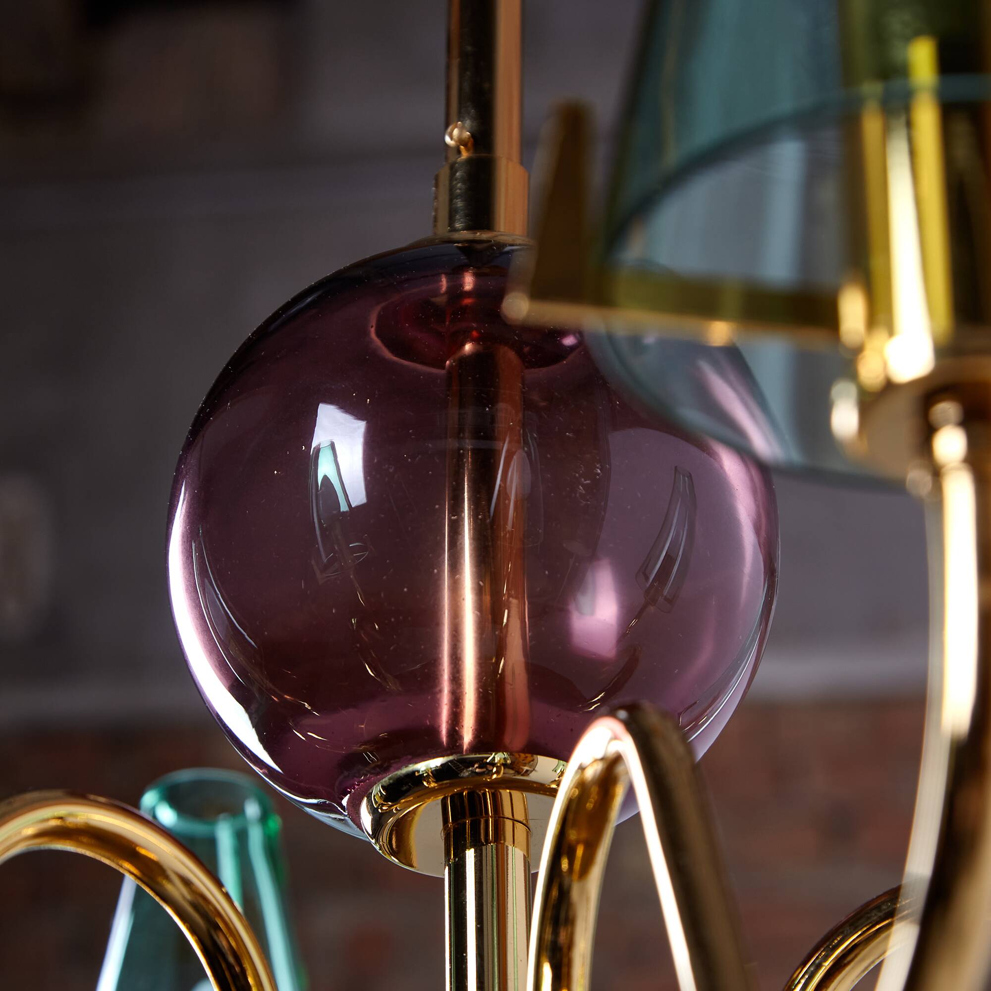 Italian Glass Chandelier, 1980s (MK9505)