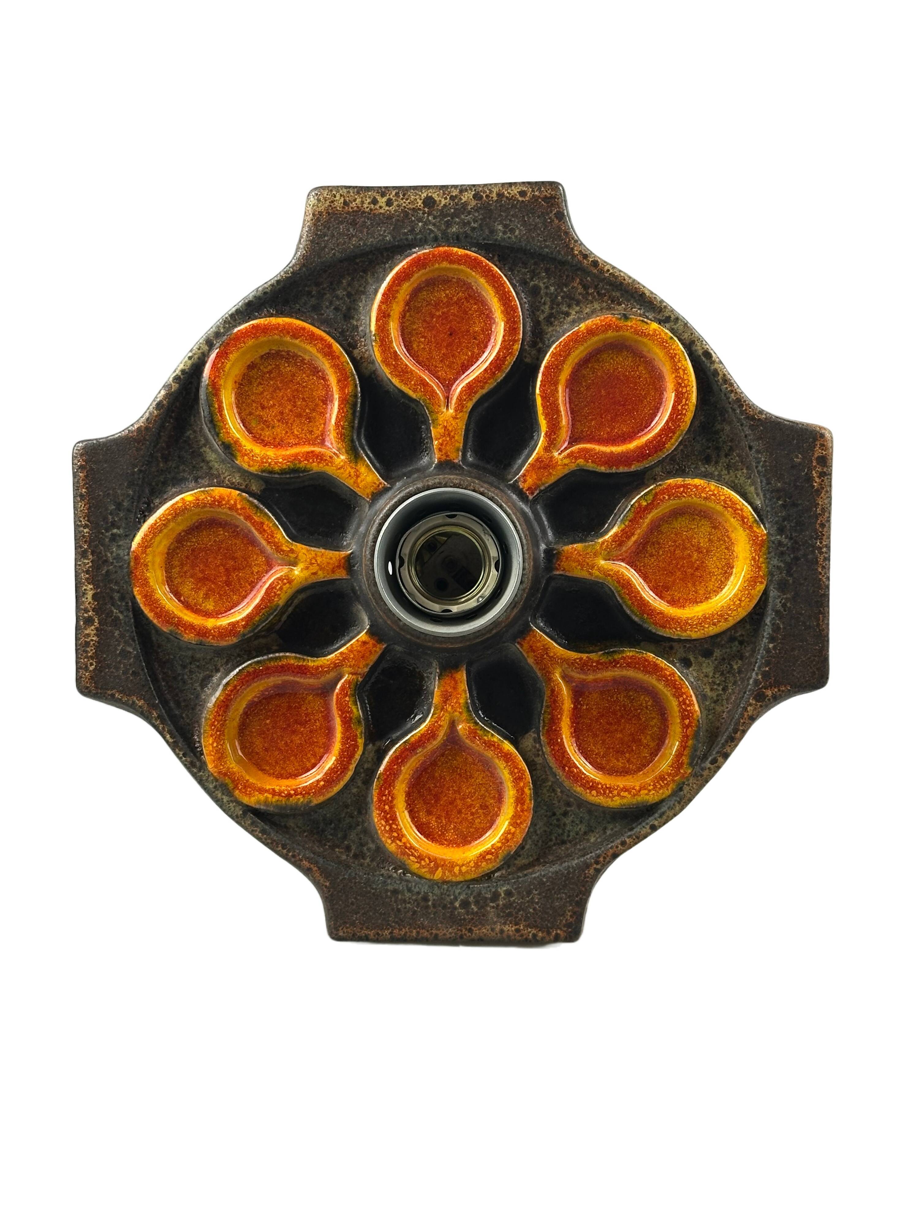 1960s/1970s Ceramic Wall Sconce, Mid-Century Space Age Design