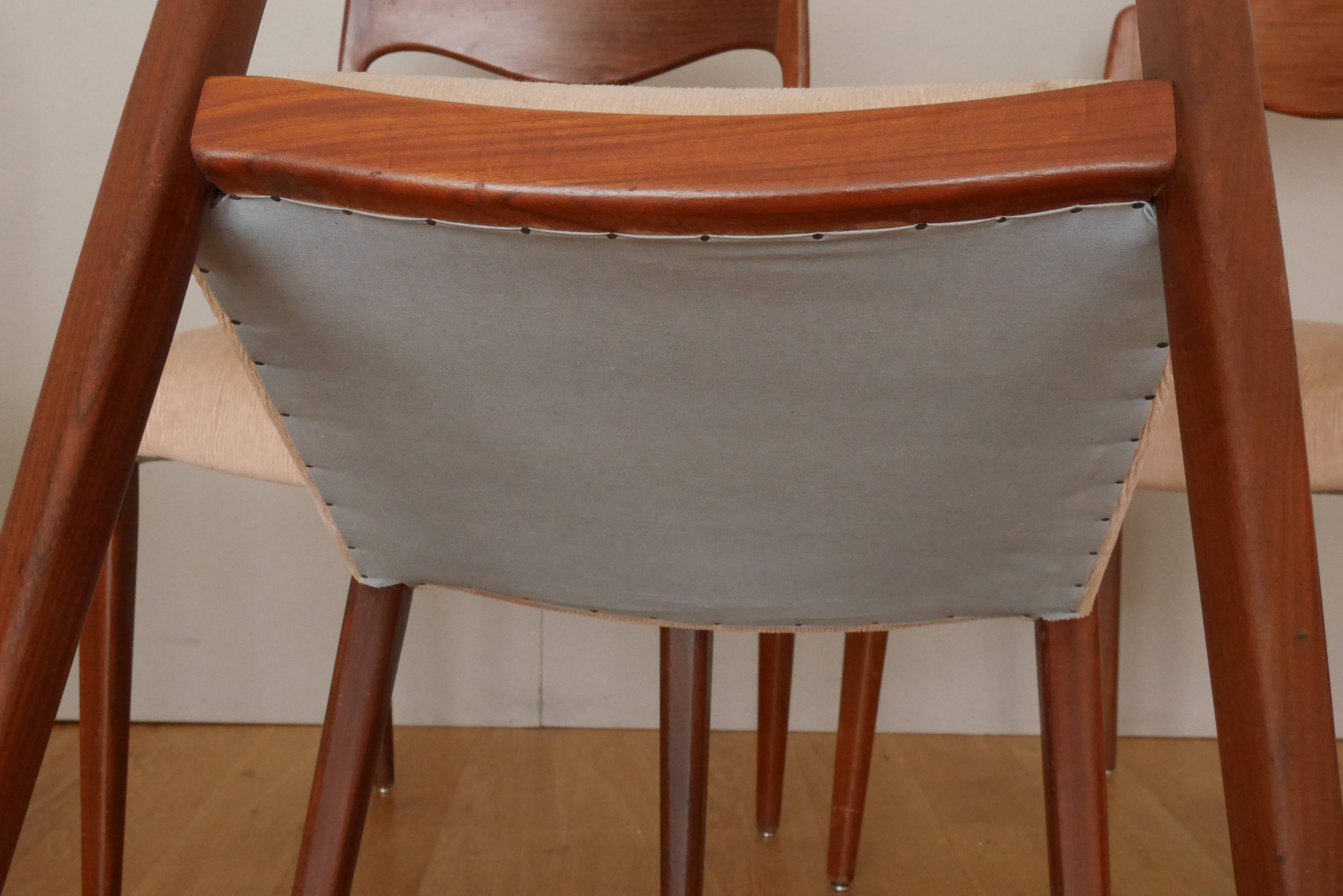 6 candinave teak chairs from the 60s