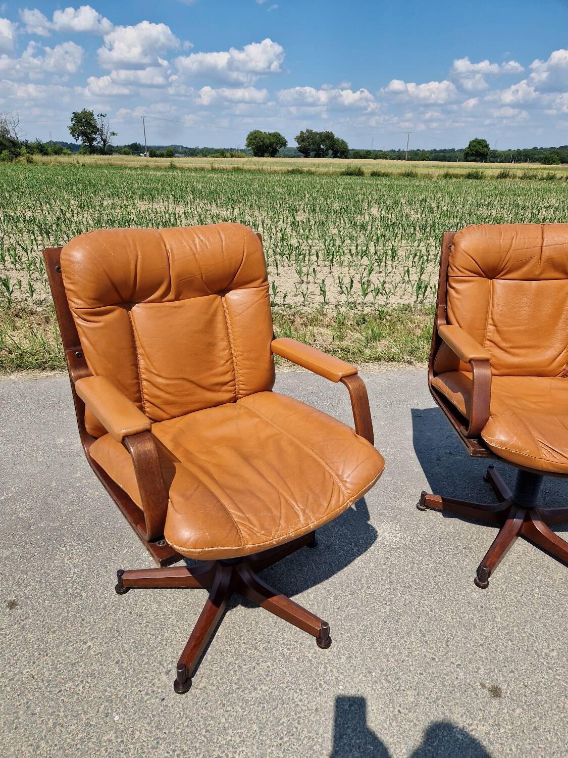 Set of 2 vintage Scandinavian armchairs co.fe.mo Italy 1970