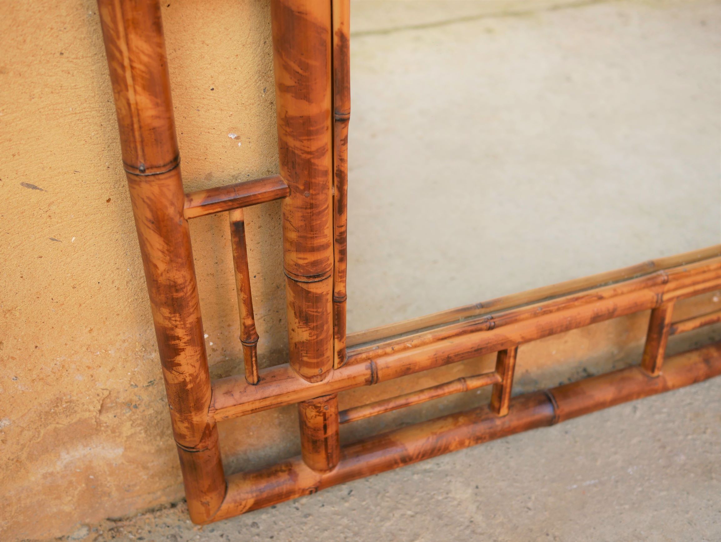 Vintage bamboo mirror