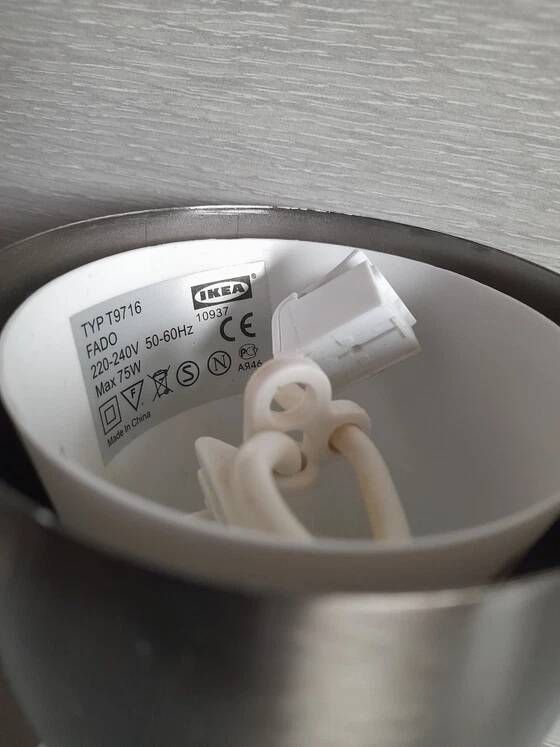 Ceiling light in opaline and chrome metal