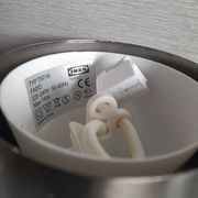 Plafonnier en opaline et métal chromé