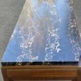 Vintage Parisian art deco sideboard in solid wood and black marble 180cm