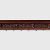 Large 18th Century Gothic solid oak hand carved coat rack, France