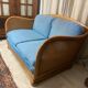 Vintage sofa in cannage and wood 1960