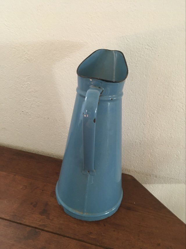 Old blue enamelled broc