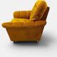 Vintage lounge chair on wheels in golden mustard corduroy 70s