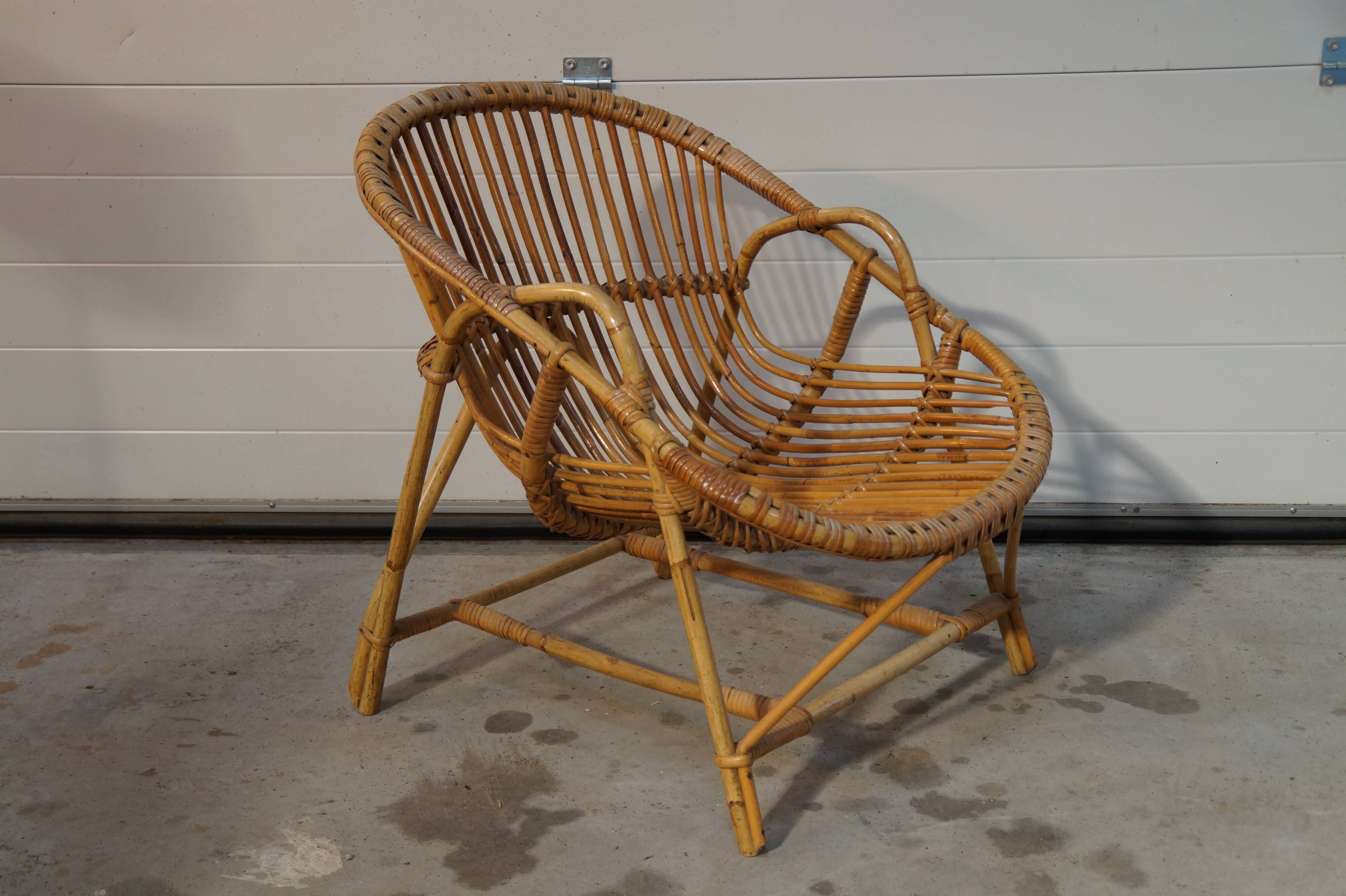 Adult vintage rattan armchair