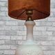 Ceramic lamp 1960 to 70 with velvet lampshade