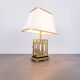 Golden metal table lamp from the 70s