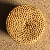 Vintage round wicker basket