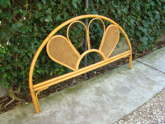 Former braided rattan wicker headboard