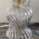 Vintage portable lamp in electrified chiseled glass to nine