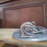 Plate knife foie gras Flower Pink metal silver duck dp 0622030 old