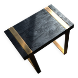 Table d'appoint bois brûlé