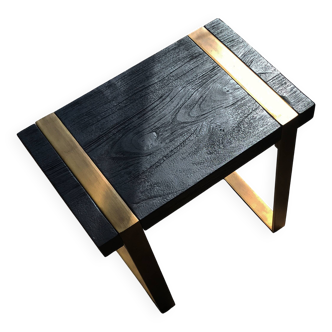 Burnt wood side table