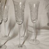 Flûtes à champagne en cristal gravé