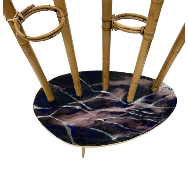 Support de plante Mid-Century Modern – Europe, années 1960-1970, bambou et artistique