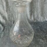 Saint Louis or Baccarat cut crystal carafe with store label