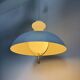 Vintage glass hanging lamp with metal shade minimalist design, 1970s