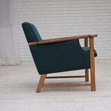 1970s, Danish armchair, furniture wool, solid oak wood.