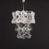 Murano glass suspension light in chrome designed by Carlo Nason for Kalmar, Catena, Austria.