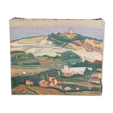 Huile sur toile signée, paysage
