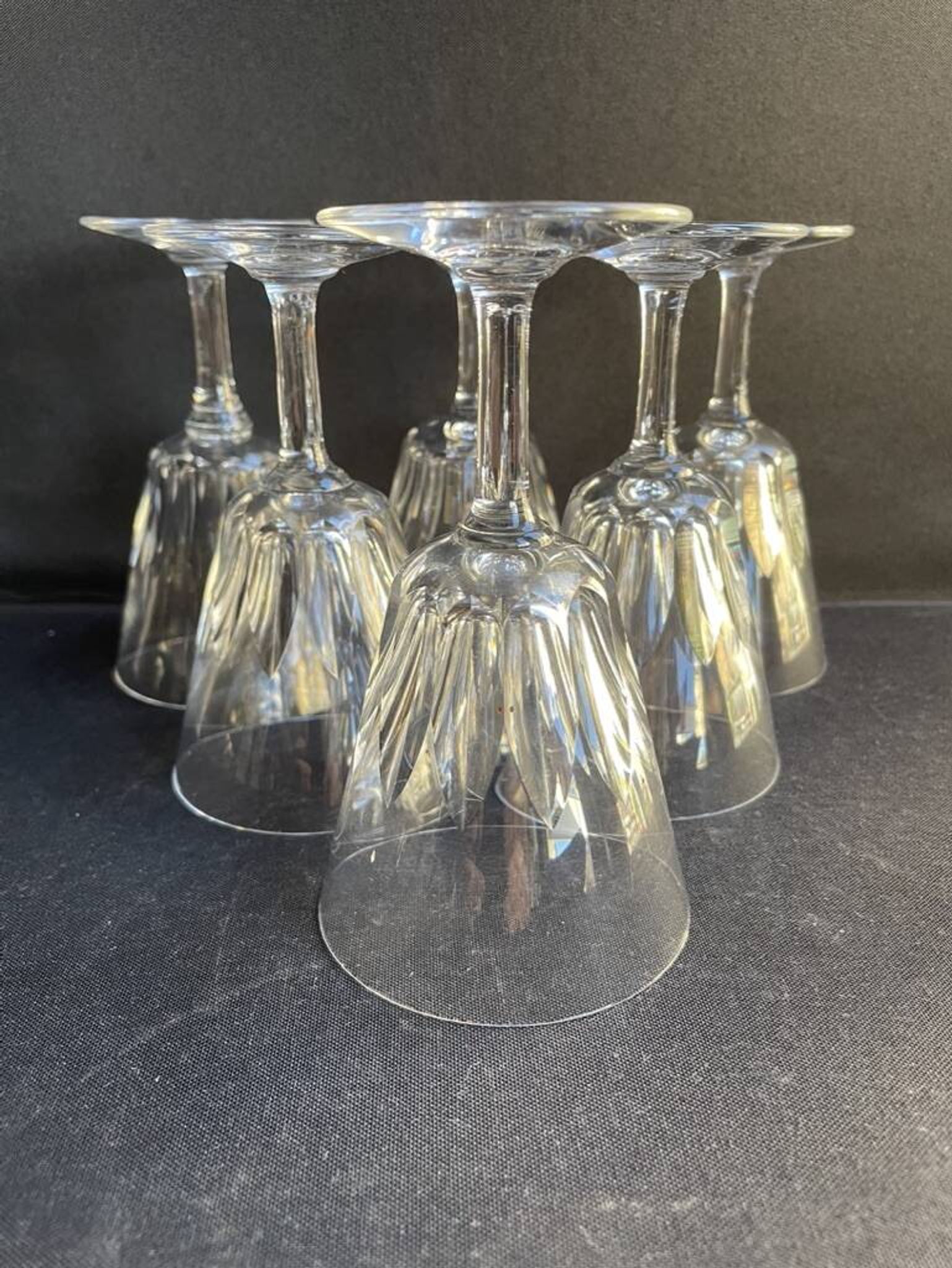 6 verres à vin baccarat service côte d’azur -taille n°3 - estampillés