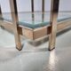 Square side table with two levels in modern Regency style, veneered in 23-carat gold by Belgo Chrom.